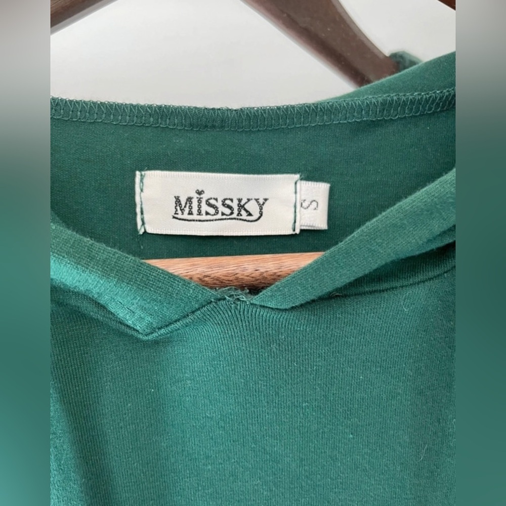 Missky Green Hoodie Pullover Shirt Dress - Picture 2 of 2